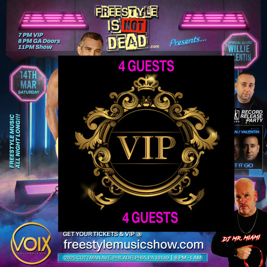 VIP ON STAGE LOW-TOP TABLE & COUCH SEATING & TICKETS (4 People) VOIX FREESTYLE NIGHT VIP 03-14-2026 (Philadelphia, PA)