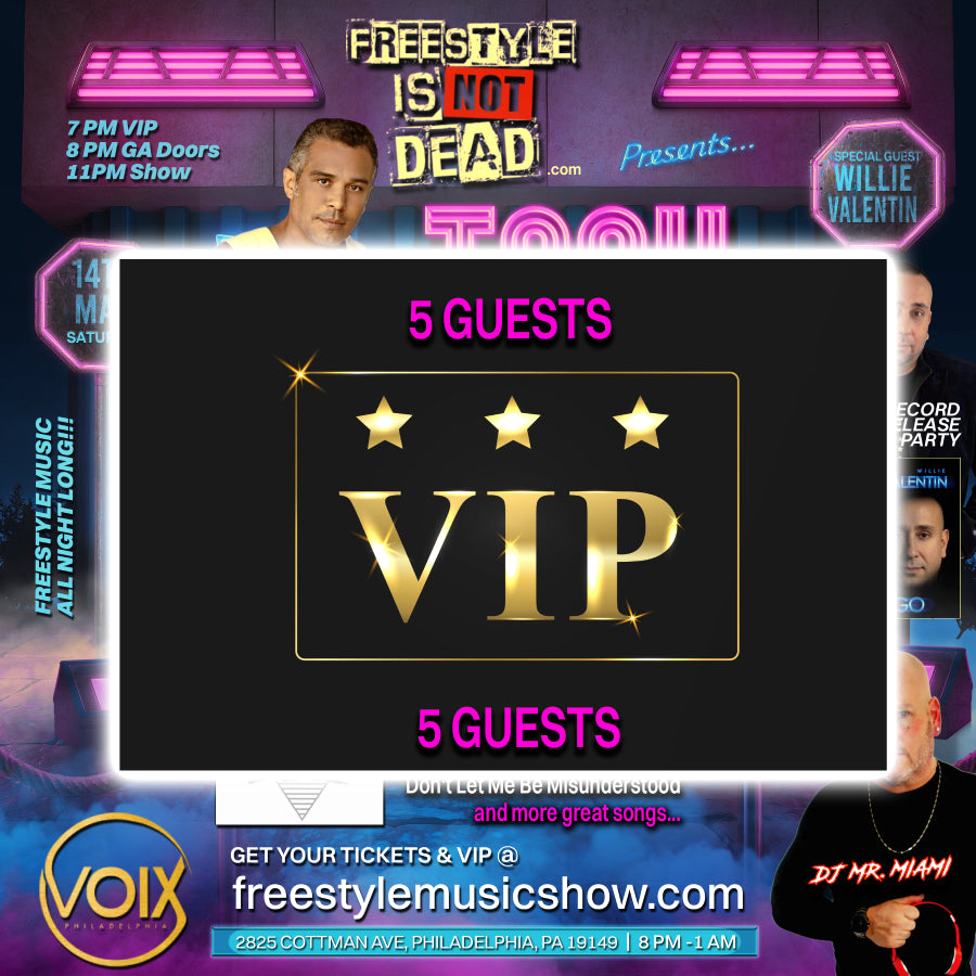 VIP LOW-TOP TABLE & COUCH SEATING & TICKETS (5 People) VOIX FREESTYLE NIGHT VIP 03-14-2026 (Philadelphia, PA)